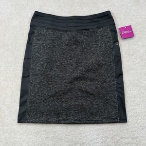 NWT Skirt Sports Toasty Cheeks Maxi Skirt Womens Large Black Speckle Drawstring